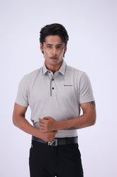 Nectar Ash Grey C Stripe Golf Polo